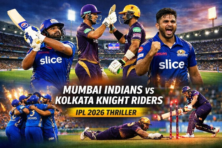 mumbai indians vs kolkata knight riders match highlights 2026 thrilling IPL chase moment