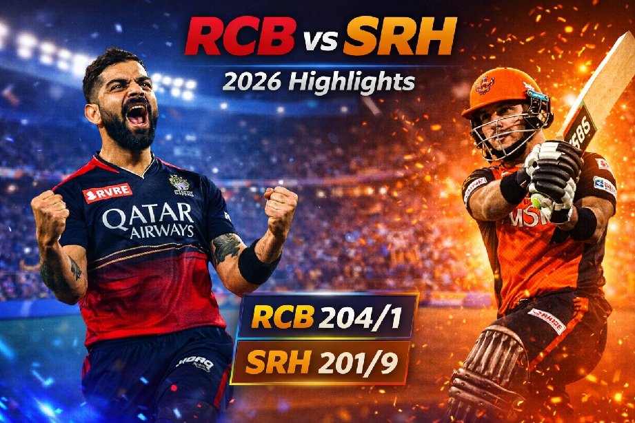 RCB vs SRH highlights 2026 Virat Kohli batting during IPL match