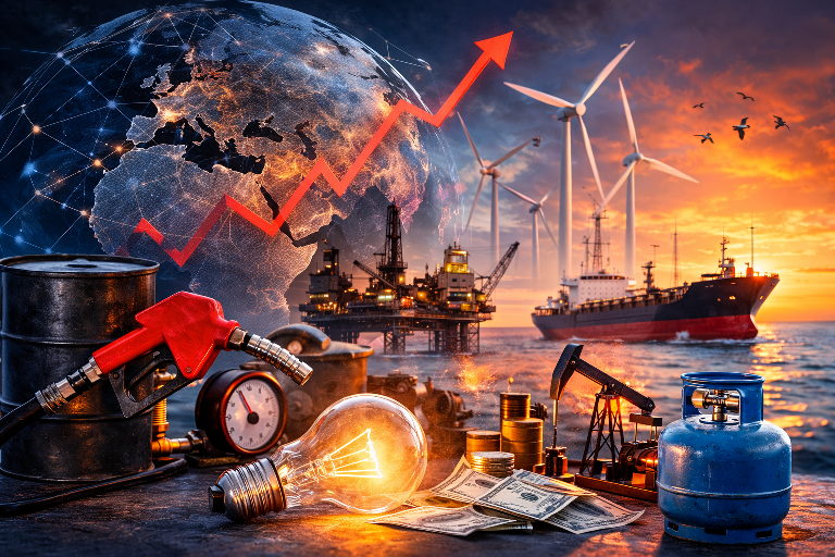 Global Energy Crisis Risk caused by oil supply disruptions and rising fuel prices worldwide