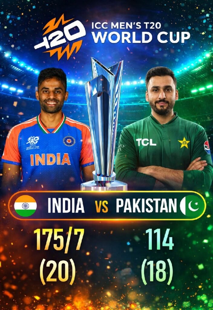 India vs Pakistan T20 World Cup 2026 Result