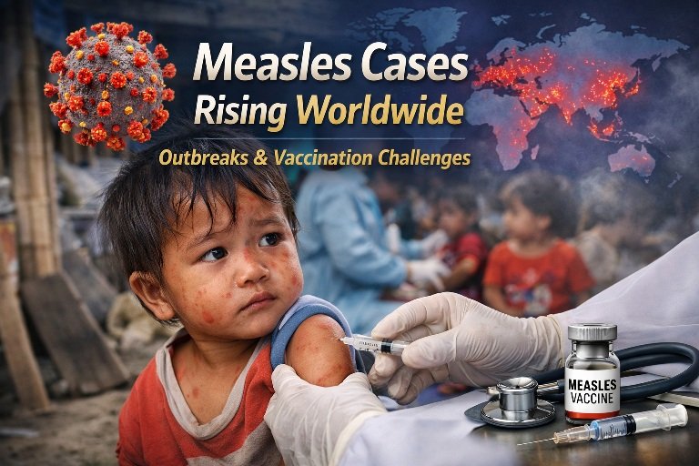 Children vaccination campaign as measles cases rising worldwide
