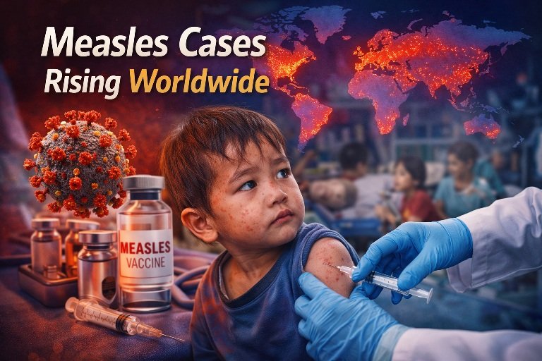Children vaccination campaign as measles cases rising worldwide