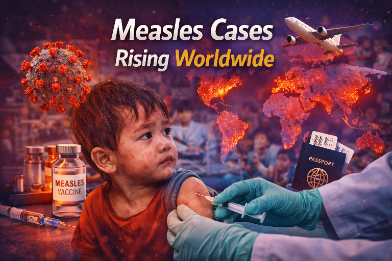 Children vaccination campaign as measles cases rising worldwide