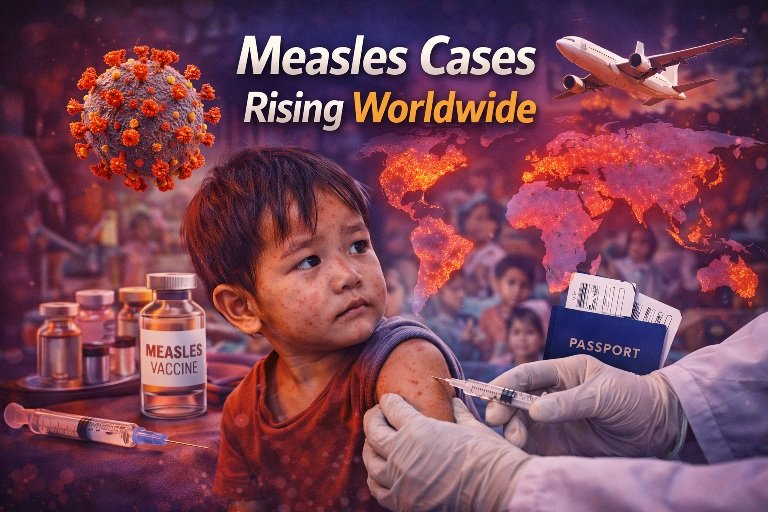 Children vaccination campaign as measles cases rising worldwide
