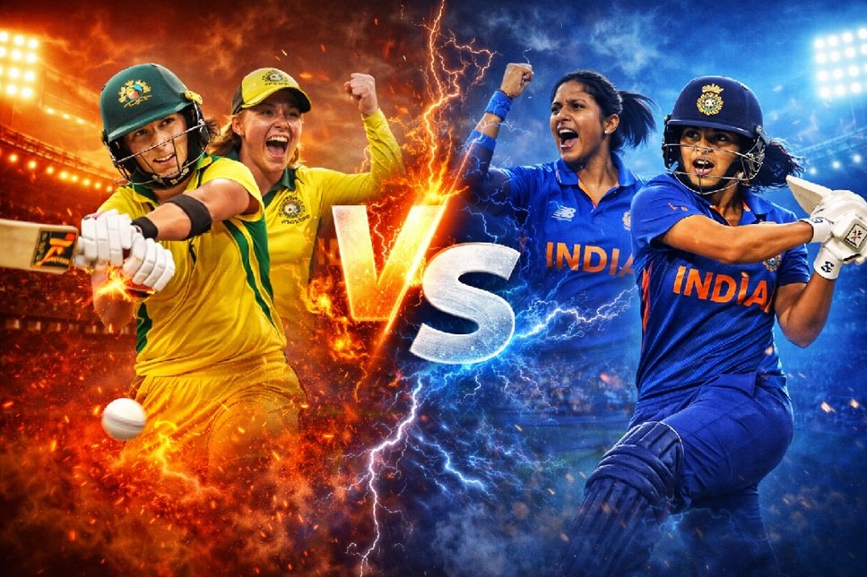 Australia Women vs India Women T20 players in action during an intense cricket match
