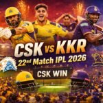CSK vs KKR 22nd Match IPL 2026 players celebrating victory at Chepauk