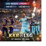 KKR vs LSG 15th Match IPL 2026 thrilling last ball finish Eden Gardens