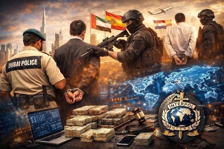 Dubai Police global crime syndicate crackdown details operation arrest scene international crime network