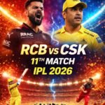 RCB vs CSK 11th Match IPL 2026 players celebrating big moments at Chinnaswamy Stadium