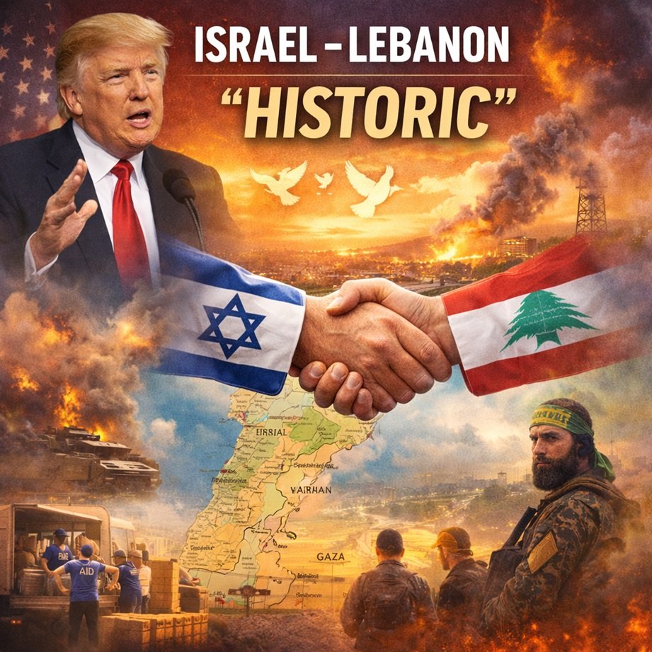 why Trump called Israel Lebanon ceasefire historic announcement handshake diplomacy scene