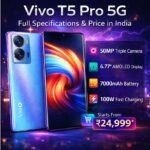 Vivo T5 Pro 5G full specifications and price in India with design display camera battery