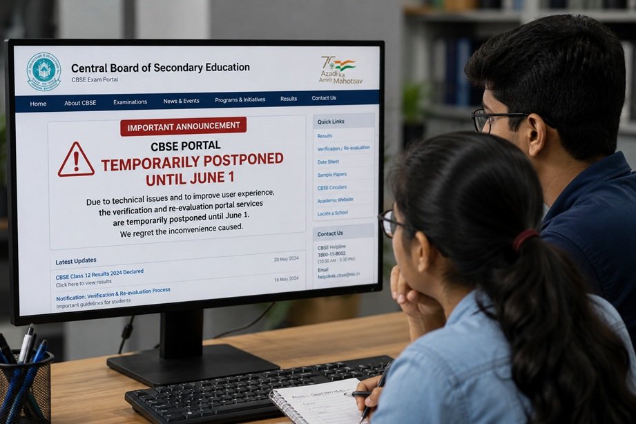 CBSE Portal Postponed June 1 update for verification and re-evaluation process