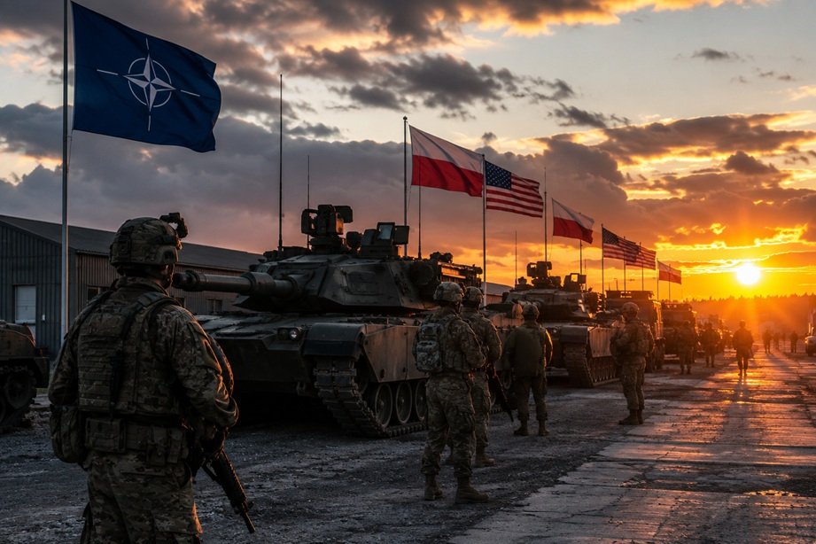 Trump troops to Poland announcement with US soldiers and NATO forces in Eastern Europe