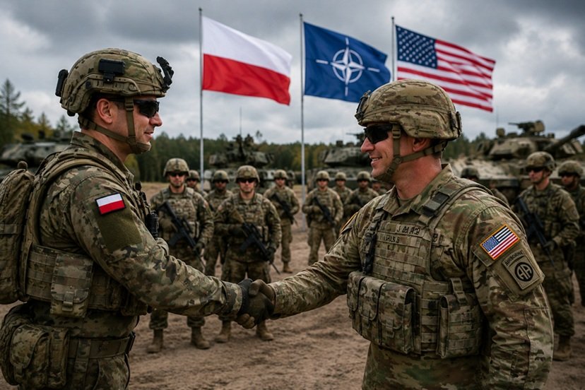 Trump troops to Poland announcement with US soldiers and NATO forces in Eastern Europe