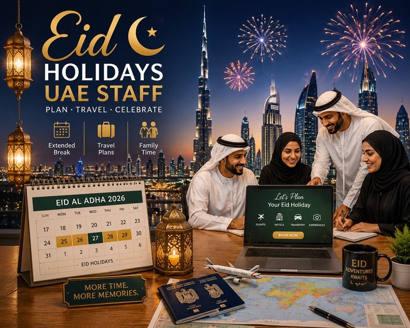 Eid Holidays UAE Staff celebrating 2026 holiday season in UAE office