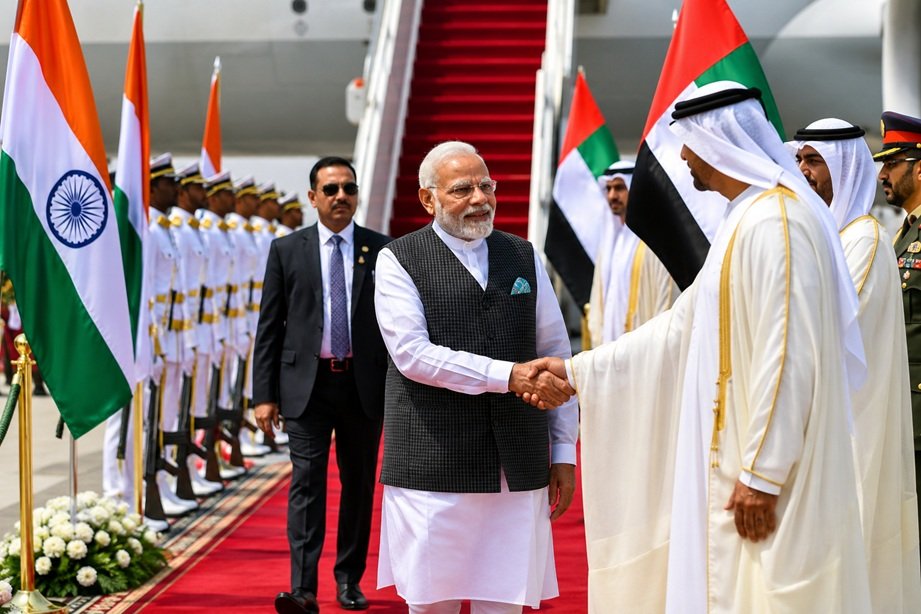 Modi UAE Five-Nation Visit begins with PM Narendra Modi arriving in UAE for strategic diplomatic talks
