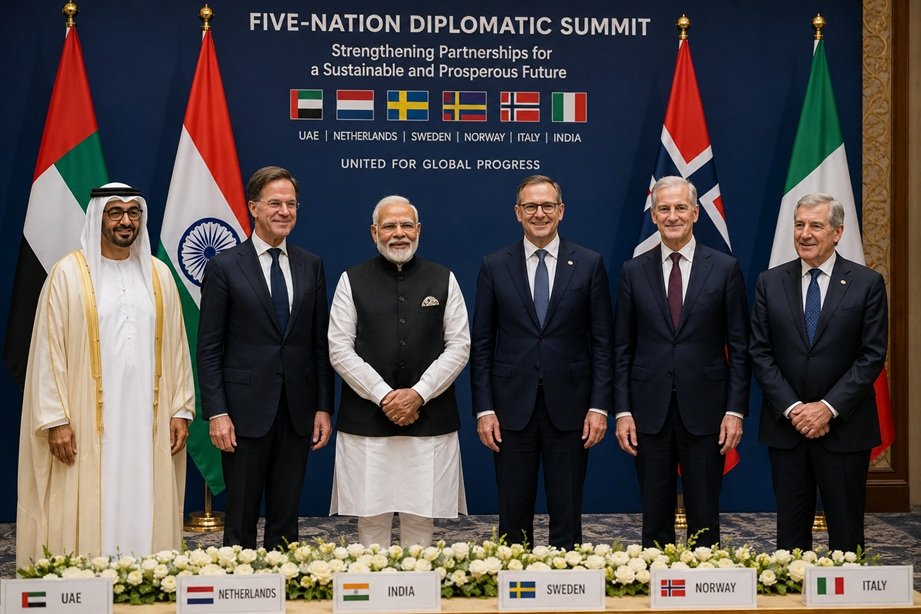 Modi UAE Five-Nation Visit begins with PM Narendra Modi arriving in UAE for strategic diplomatic talks