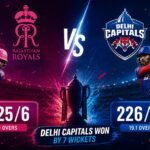 Rajasthan Royals vs Delhi Capitals scorecard 2026 IPL match scoreboard with players and stats