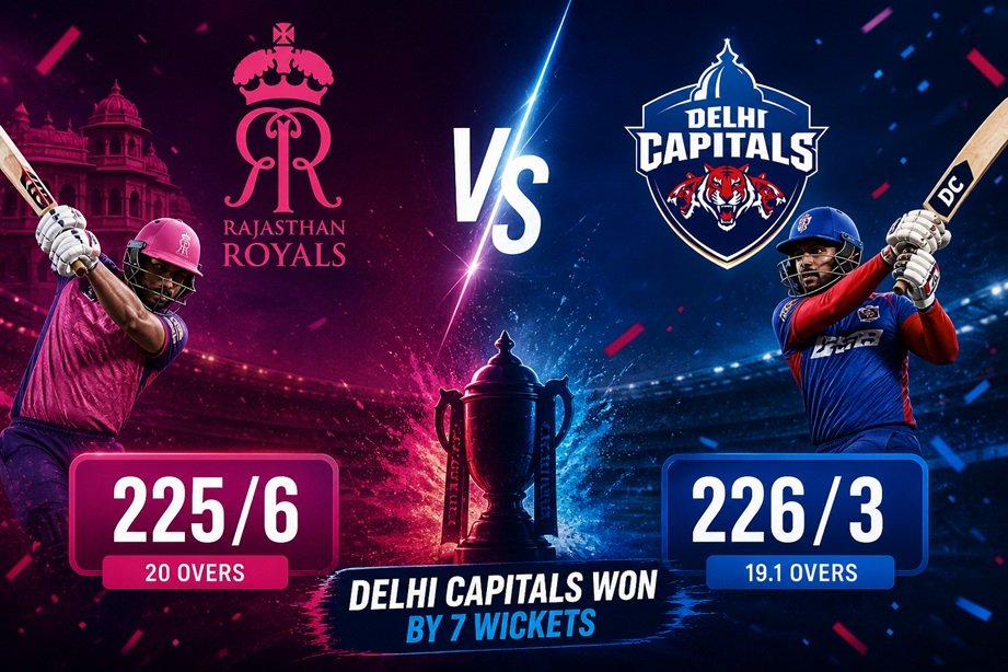 Rajasthan Royals vs Delhi Capitals scorecard 2026 IPL match scoreboard with players and stats