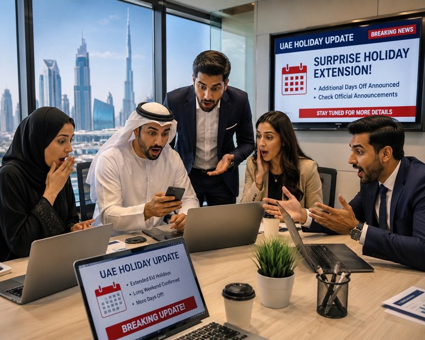UAE Holiday Update Shock residents reacting to surprise holiday news at UAE airport