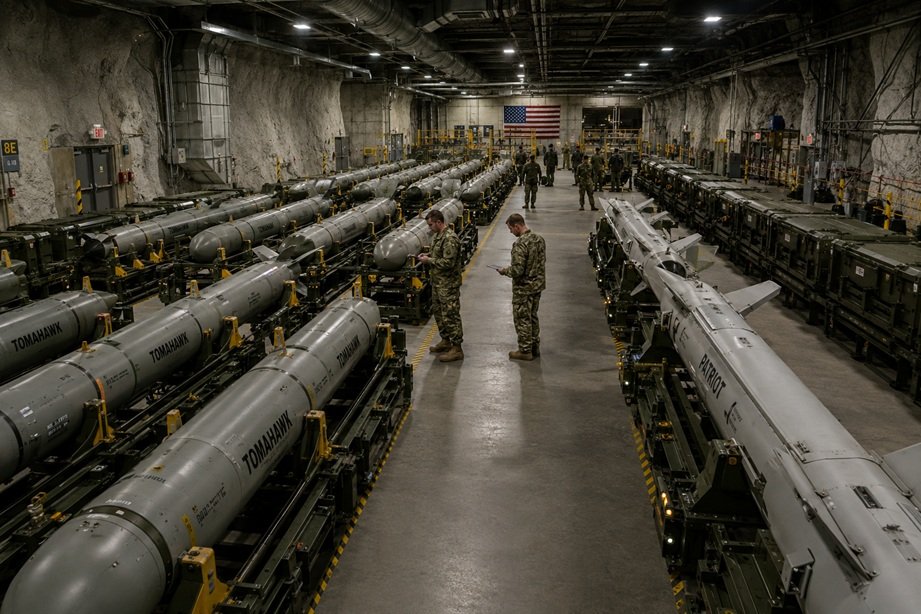 US weapons stockpiles ready briefing at the Pentagon showcasing military preparedness and missile defense readiness