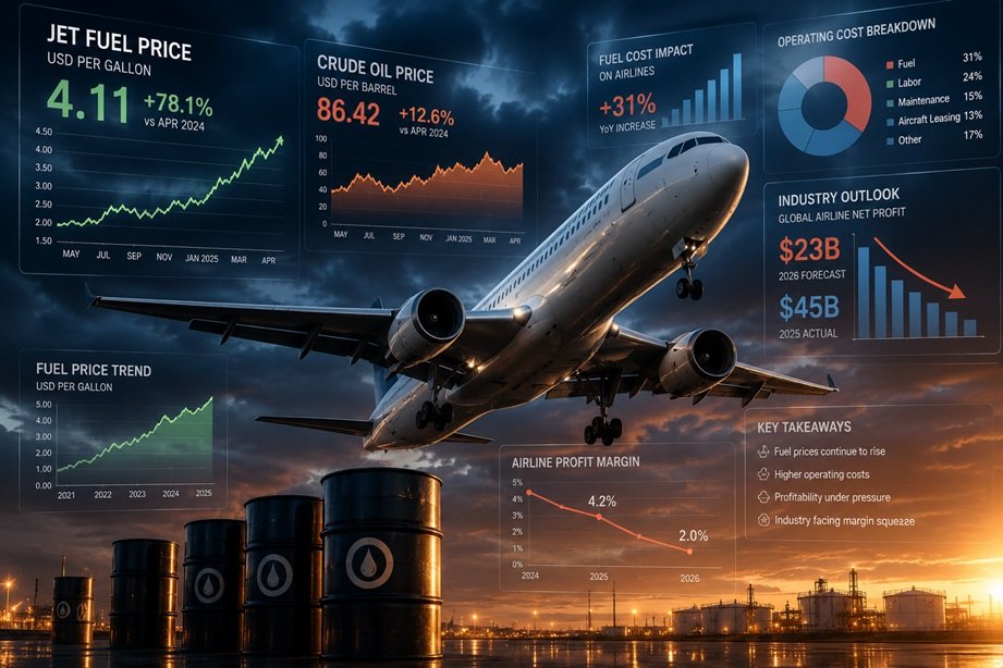 Airline Fuel Cost Crisis affecting airline profits through rising jet fuel prices and increased operating costs