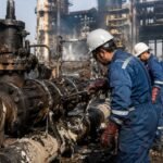 Iran Natural Gas Loss showing damaged gas infrastructure and 230 million cubic metres daily production decline