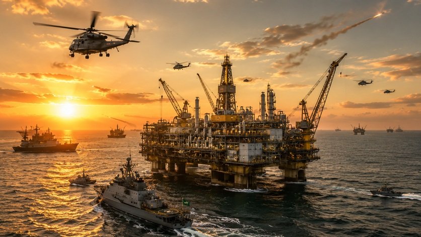 Iran US Full-Scale War showing Gulf tensions, Houthi blockade, Strait of Hormuz, and regional military escalation in 2026
