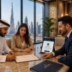 UAE Tenant Screening Service showing landlord reviewing tenant credit approval through UAE PASS and Etihad Credit Bureau